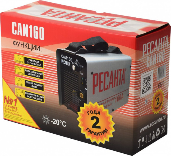Сварочный аппарат Ресанта САИ-160 инвертор ММА DC 6.5кВт