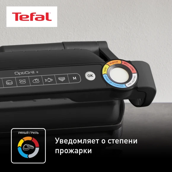 Электрогриль Tefal Optigrill+ GC717810 2000Вт черный/серый Электрогриль Tefal Optigrill+ GC717810 2000Вт черный/серый