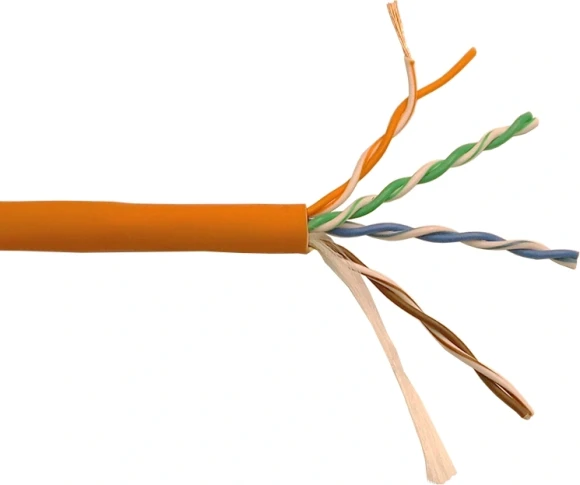 Кабель информационный Lanmaster LAN-5EUTP-PT-LSZH-OR кат.5E UTP 4 пары 24AWG LSZH внутренний 305м оранжевый