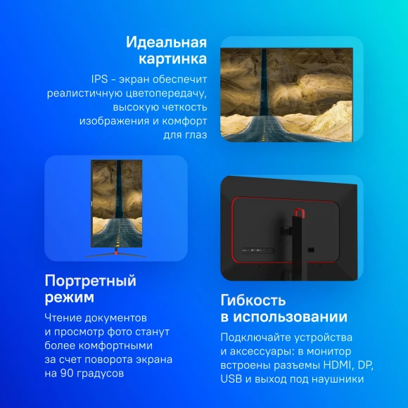 Монитор Dahua 31.5" LM32-P301A черный IPS LED 4ms 16:9 HDMI матовая HAS Piv 1200:1 350cd 178гр/178гр 2560x1440 75Hz DP 2K USB 7.7кг