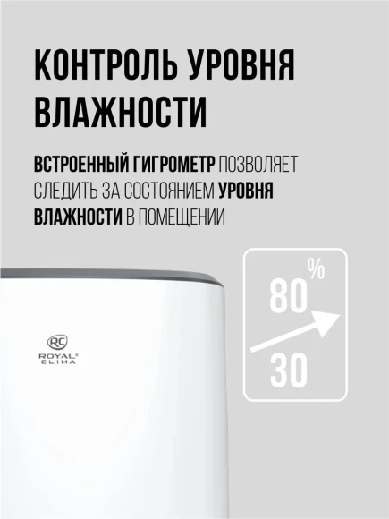 Осушитель воздуха Royal Clima Carisma Loft RD-CR20-E 310Вт бытовой белый/черный