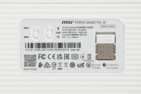 Клавиатура MSI GK600 механическая белый/фиолетовый USB беспроводная BT/Radio Multimedia for gamer LED (S11-43RUQ01-HH9) кабель 1.8м