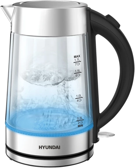 Чайник электрический Hyundai HYK-G7405 1.7л. 2200Вт черный/серебристый корпус: стекло Чайник электрический Hyundai HYK-G7405 1.7л. 2200Вт черный/серебристый корпус: стекло