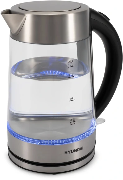 Чайник электрический Hyundai HYK-G7405 1.7л. 2200Вт черный/серебристый корпус: стекло Чайник электрический Hyundai HYK-G7405 1.7л. 2200Вт черный/серебристый корпус: стекло