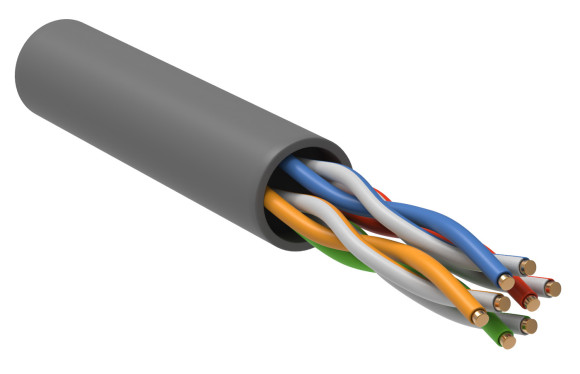 Кабель информационный ITK Generica BC1-C5E04-111-305-G кат.5E UTP 4 пары 25AWG PVC внутренний 305м серый