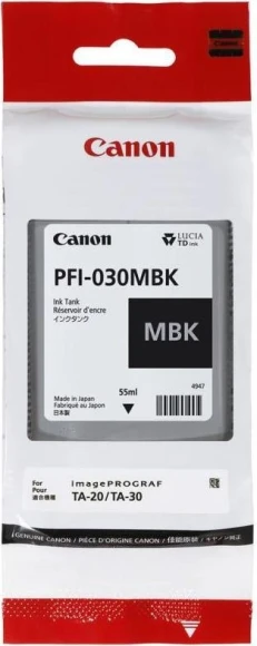 Картридж струйный Canon PFI-030MBK 3488C001 черный матовый (55мл) для Canon imagePROGRAF TA-20, TA-30, TM-240, TM-340.