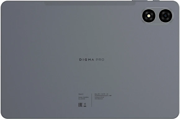 Планшет Digma Pro Zoom II T615 (1.8) 8C RAM8Gb ROM256Gb 10.1" IPS 1920x1200 4G Android 15 темно-серый 13Mpix 5Mpix BT WiFi microSD 1Tb 7000mAh 24hr 298hrs Планшет Digma Pro Zoom II T615 (1.8) 8C RAM8Gb ROM256Gb 10.1" IPS 1920x1200 4G Android 15 темно-серый 13Mpix 5Mpix BT WiFi microSD 1Tb 7000mAh 24hr 298hrs