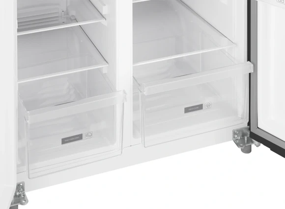 Холодильник Weissgauff WSBS 500 Inverter NoFrost 2-хкамерн. черный стекло инвертер Холодильник Weissgauff WSBS 500 Inverter NoFrost 2-хкамерн. черный стекло инвертер