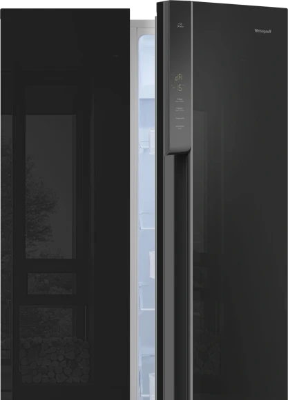 Холодильник Weissgauff WSBS 500 Inverter NoFrost 2-хкамерн. черный стекло инвертер Холодильник Weissgauff WSBS 500 Inverter NoFrost 2-хкамерн. черный стекло инвертер