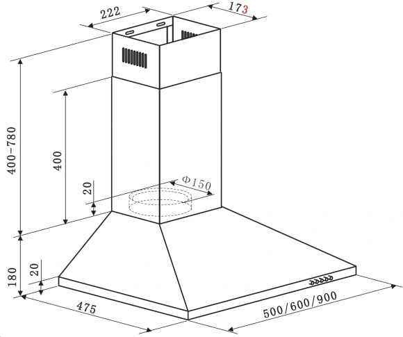 Вытяжка каминная Weissgauff Zosma 60 PB IX нержавеющая сталь управление: кнопочное (1 мотор) Вытяжка каминная Weissgauff Zosma 60 PB IX нержавеющая сталь управление: кнопочное (1 мотор)