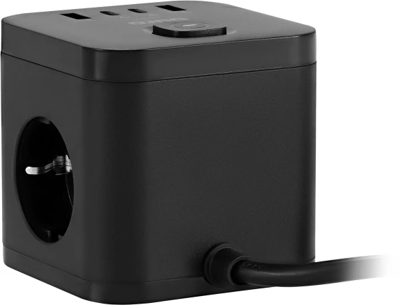 Сетевой удлинитель Buro BU-PC3.1UС-Plus-B 1.5м (3 розетки) черный (коробка)