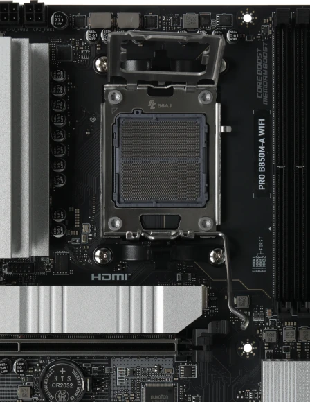 Материнская плата MSI PRO B850M-A WIFI Socket AM5 AMD B850 4xDDR5 mATX AC`97 8ch(7.1) 5Gigabit RAID+HDMI+DP