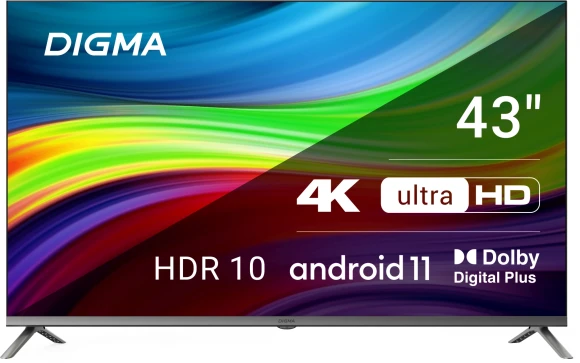 Телевизор LED Digma 43" DM-LED43UBB41 Android TV Frameless Metal темно-серебристый/серый 4K Ultra HD 60Hz DVB-T DVB-T2 DVB-C DVB-S DVB-S2 USB WiFi Smart TV Телевизор LED Digma 43" DM-LED43UBB41 Android TV Frameless Metal темно-серебристый/серый 4K Ultra HD 60Hz DVB-T DVB-T2 DVB-C DVB-S DVB-S2 USB WiFi Smart TV