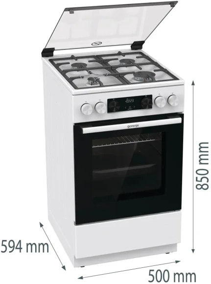 Плита Газовая Gorenje GGI5C22WF белый (стеклянная крышка) реш.чугун