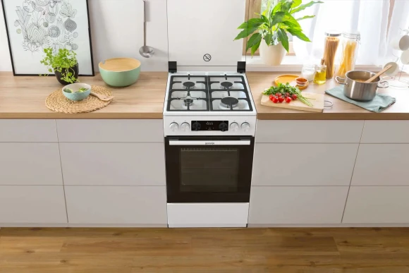 Плита Газовая Gorenje GGI5C22WF белый (стеклянная крышка) реш.чугун