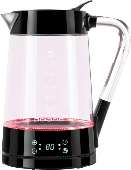 Чайник электрический Polaris PWK 1715CGLD 1.7л. 2200Вт черный корпус: стекло/пластик Чайник электрический Polaris PWK 1715CGLD 1.7л. 2200Вт черный корпус: стекло/пластик