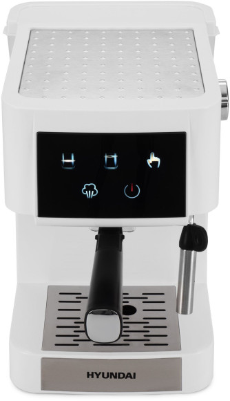Кофеварка рожковая Hyundai HEM-3203 1000Вт белый/серебристый