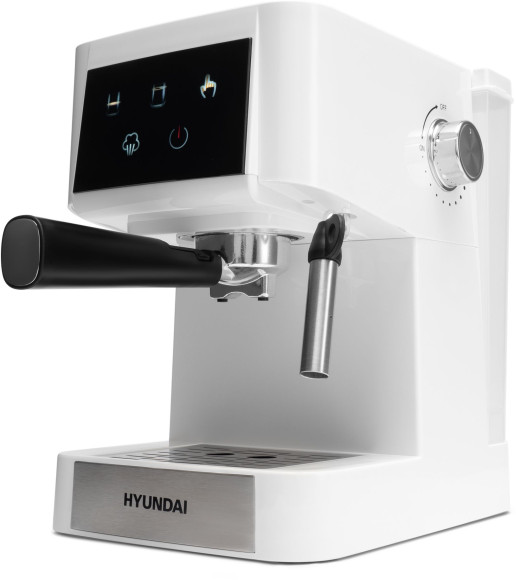 Кофеварка рожковая Hyundai HEM-3203 1000Вт белый/серебристый