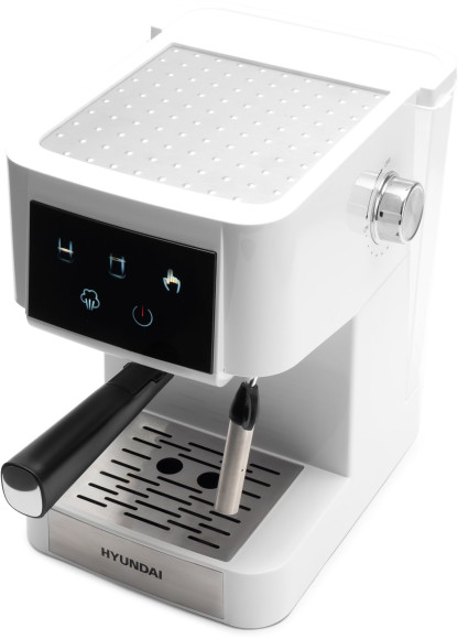 Кофеварка рожковая Hyundai HEM-3203 1000Вт белый/серебристый