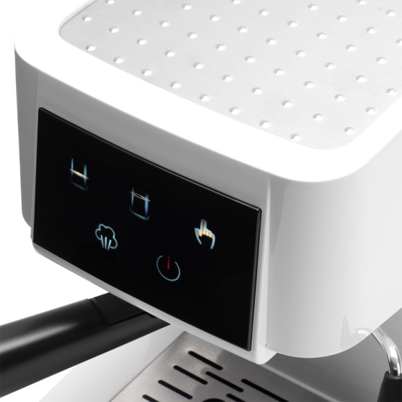 Кофеварка рожковая Hyundai HEM-3203 1000Вт белый/серебристый