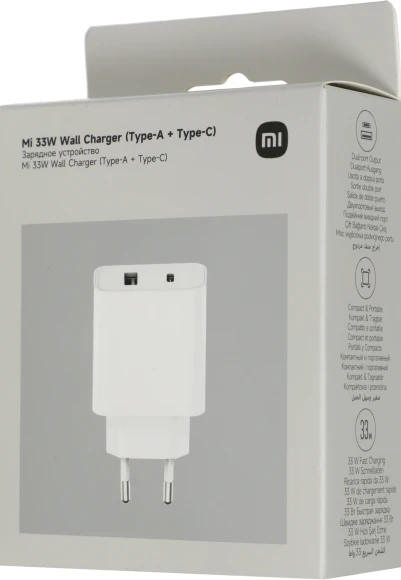 Сетевое зар./устр. Xiaomi Mi 33w Wall Charger 33W 3A (PD) USB-C/USB-A универсальное белый (BHR4996GL)