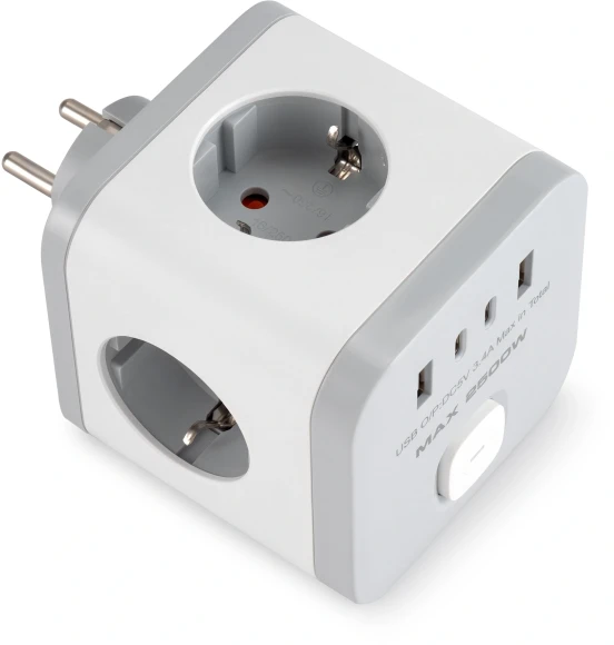 Сетевой разветвитель Buro BU-PW3UC-W (3 розетки) белый (коробка)