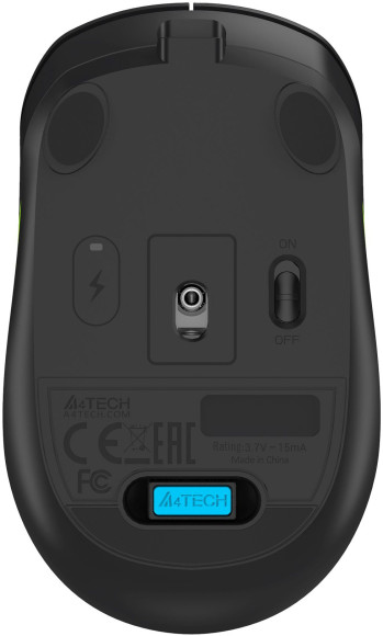 Мышь A4Tech Fstyler FG10CS Air черный/зеленый оптическая 2000dpi silent беспров. USB для ноутбука 4but (FG10CS AIR SPORTS GREEN)