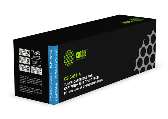 Картридж лазерный Cactus CS-CB541A CB541A голубой (1400стр.) для HP CLJ CP1215/1515/CM1312 Картридж лазерный Cactus CS-CB541A CB541A голубой (1400стр.) для HP CLJ CP1215/1515/CM1312