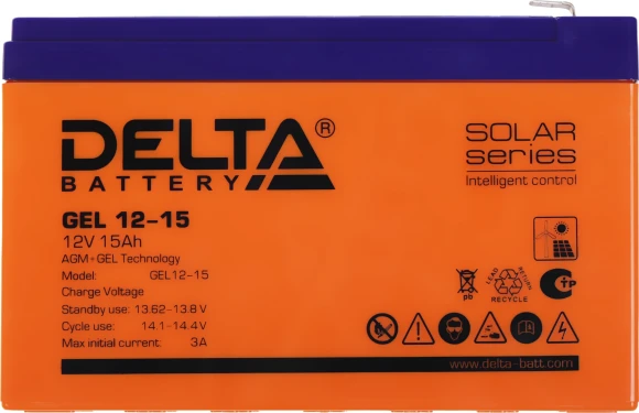 Батарея для ИБП Delta GEL 12-15 12В 15Ач Батарея для ИБП Delta GEL 12-15 12В 15Ач