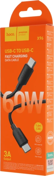 Кабель Hoco X96 Hyper X96 HYPER TYPE-C TO TYPE-C USB Type-C (m)-USB Type-C (m) 1м черный коробка