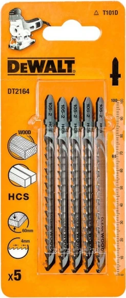 Набор пилок по дереву DeWalt DT2164-QZ 5пред. (лобзики)