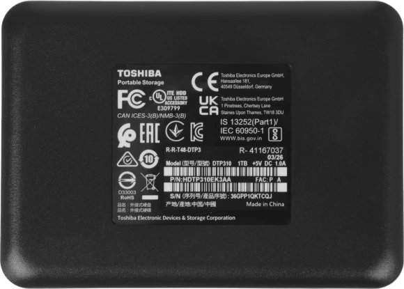 Жесткий диск Toshiba USB3.0 1TB HDTP310EK3AA Canvio Ready 2.5" черный