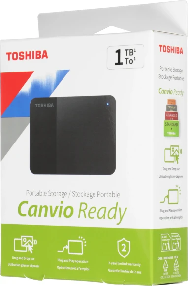 Жесткий диск Toshiba USB3.0 1TB HDTP310EK3AA Canvio Ready 2.5" черный