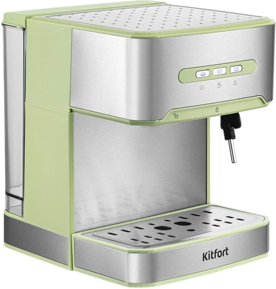 Кофеварка рожковая Kitfort КТ-7442 850Вт зеленый/нержавеющая сталь Кофеварка рожковая Kitfort КТ-7442 850Вт зеленый/нержавеющая сталь