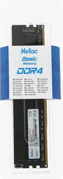 Память DDR4 16Gb 3200MHz Netac NTBSD4P32SP-16 Basic RTL PC4-25600 CL16 DIMM 288-pin 1.35В single rank Ret Память DDR4 16Gb 3200MHz Netac NTBSD4P32SP-16 Basic RTL PC4-25600 CL16 DIMM 288-pin 1.35В single rank Ret
