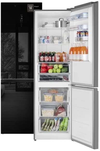 Холодильник Weissgauff WRK 2000 Total NoFrost Inverter Black Glass 2-хкамерн. черный инвертер Холодильник Weissgauff WRK 2000 Total NoFrost Inverter Black Glass 2-хкамерн. черный инвертер