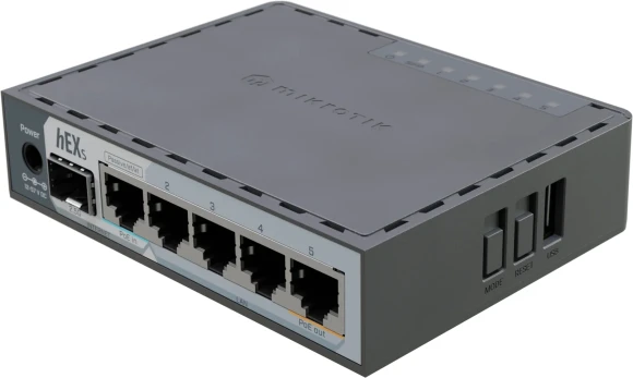 Роутер MikroTik hEX S (2025) (E60IUGS) 10/100/1000BASE-TX/SFP серый Роутер MikroTik hEX S (2025) (E60IUGS) 10/100/1000BASE-TX/SFP серый