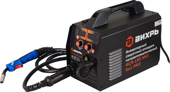 Сварочный полуавтомат Вихрь ИСА-180 MIG PRO инвертор MIG-MAG/FCAW/MMA/Lift TIG 4.8кВт