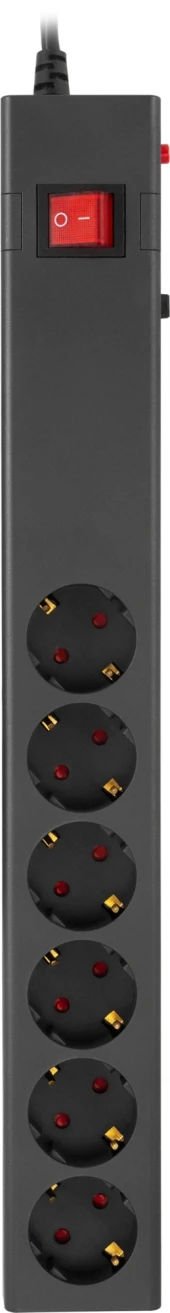 Сетевой фильтр Buro 600SE-16-3-B 3м (6 розеток) черный (коробка)