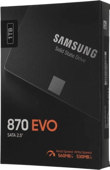 Накопитель SSD Samsung SATA-III 1TB MZ-77E1T0BW 870 EVO 2.5"