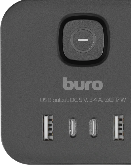 Сетевой разветвитель Buro BU-PW3UC-B (3 розетки) черный (коробка)