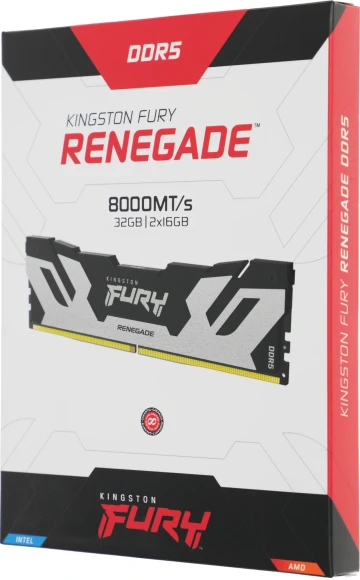 Память DDR5 2x16GB 8000MHz Kingston KF580C38RSK2-32 Fury Renegade XMP RTL Gaming PC5-64000 CL38 DIMM 288-pin 1.45В kit single rank с радиатором Ret