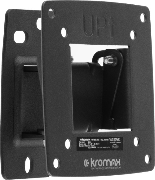 Кронштейн для телевизора Kromax OPTIMA-102 черный 10"-28" макс.25кг настенный поворот и наклон Кронштейн для телевизора Kromax OPTIMA-102 черный 10"-28" макс.25кг настенный поворот и наклон