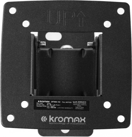 Кронштейн для телевизора Kromax OPTIMA-102 черный 10"-28" макс.25кг настенный поворот и наклон Кронштейн для телевизора Kromax OPTIMA-102 черный 10"-28" макс.25кг настенный поворот и наклон