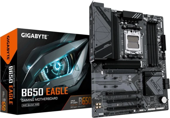 Материнская плата Gigabyte B650 EAGLE Socket AM5 AMD B650 4xDDR5 ATX AC`97 8ch(7.1) GbLAN RAID+HDMI+DP