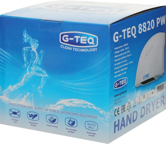 Сушилка для рук G-Teq 8820 PW 2000Вт белый Сушилка для рук G-Teq 8820 PW 2000Вт белый