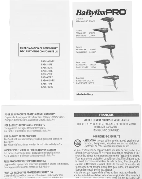 Фен Babyliss Pro Tiziano 2300Вт черный (BAB6330RE)