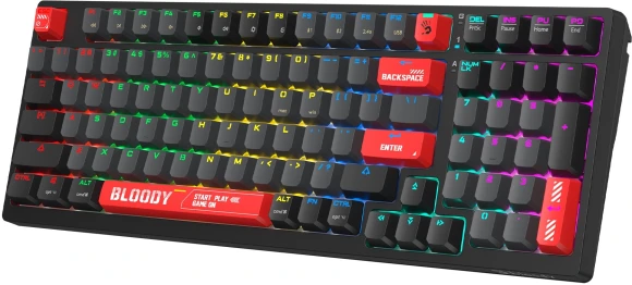 Клавиатура A4Tech WS98 механическая черный USB беспроводная BT/Radio for gamer LED