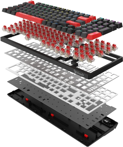 Клавиатура A4Tech WS98 механическая черный USB беспроводная BT/Radio for gamer LED