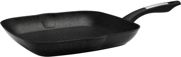 Сковорода-гриль Polaris Monolit 28G квадратная покрытие: антипригарное с керамической крошкой ручка несъемная (без крышки) черный (15264)